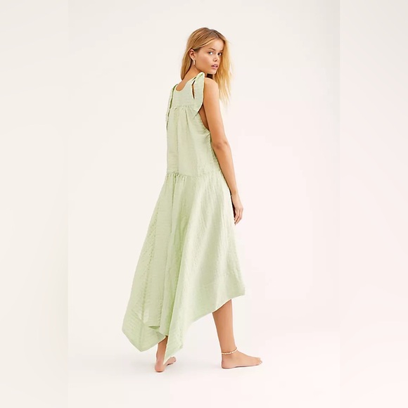 Free People Celine mid/max dress honeydew color. Size Medium - Picture 2 of 5